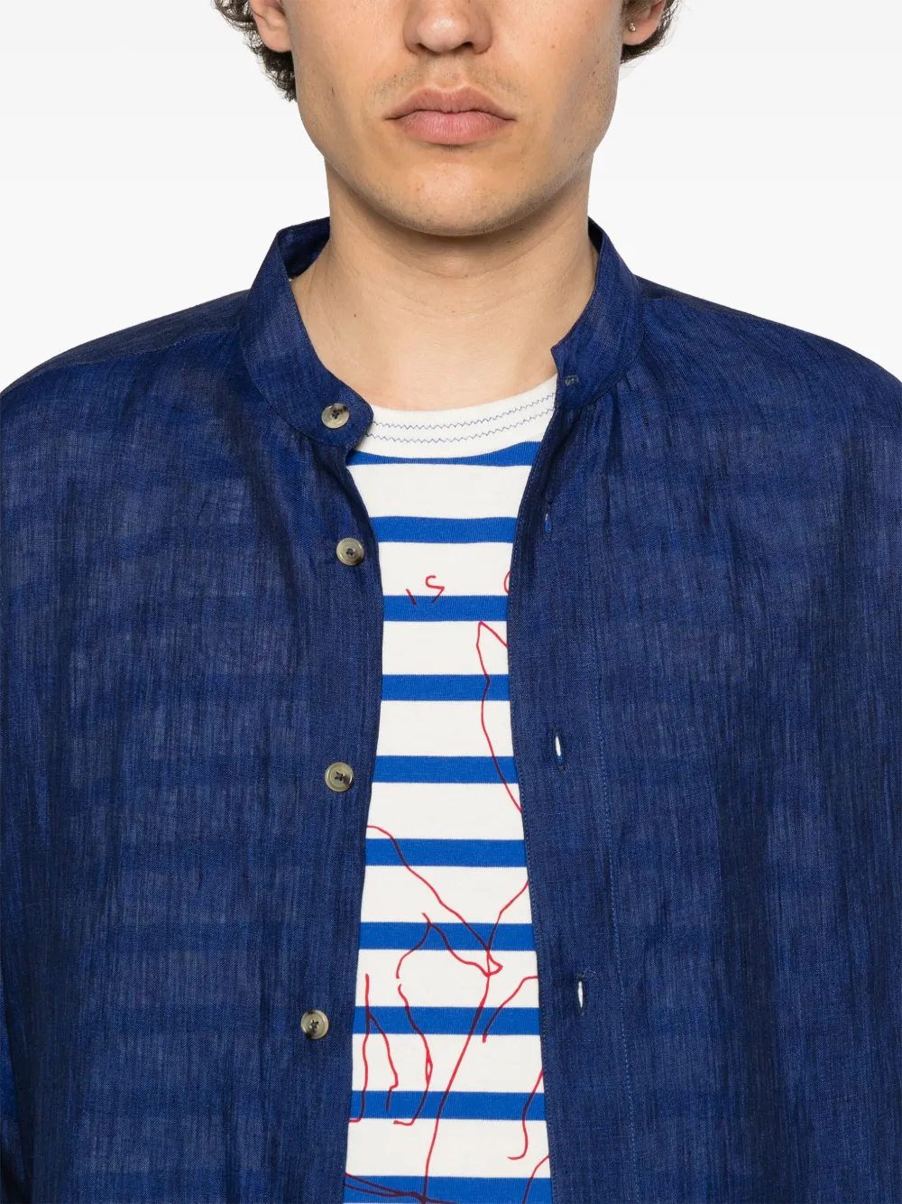 Paul Smith Linnen overhemd Blauw