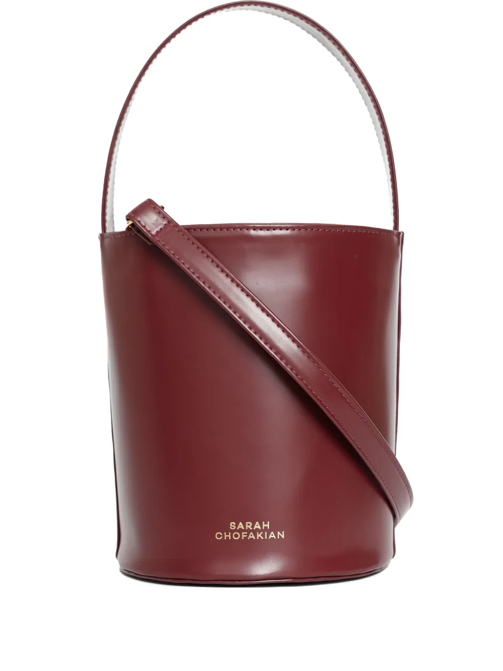 Sarah Chofakian Leren bucket-tas Rood