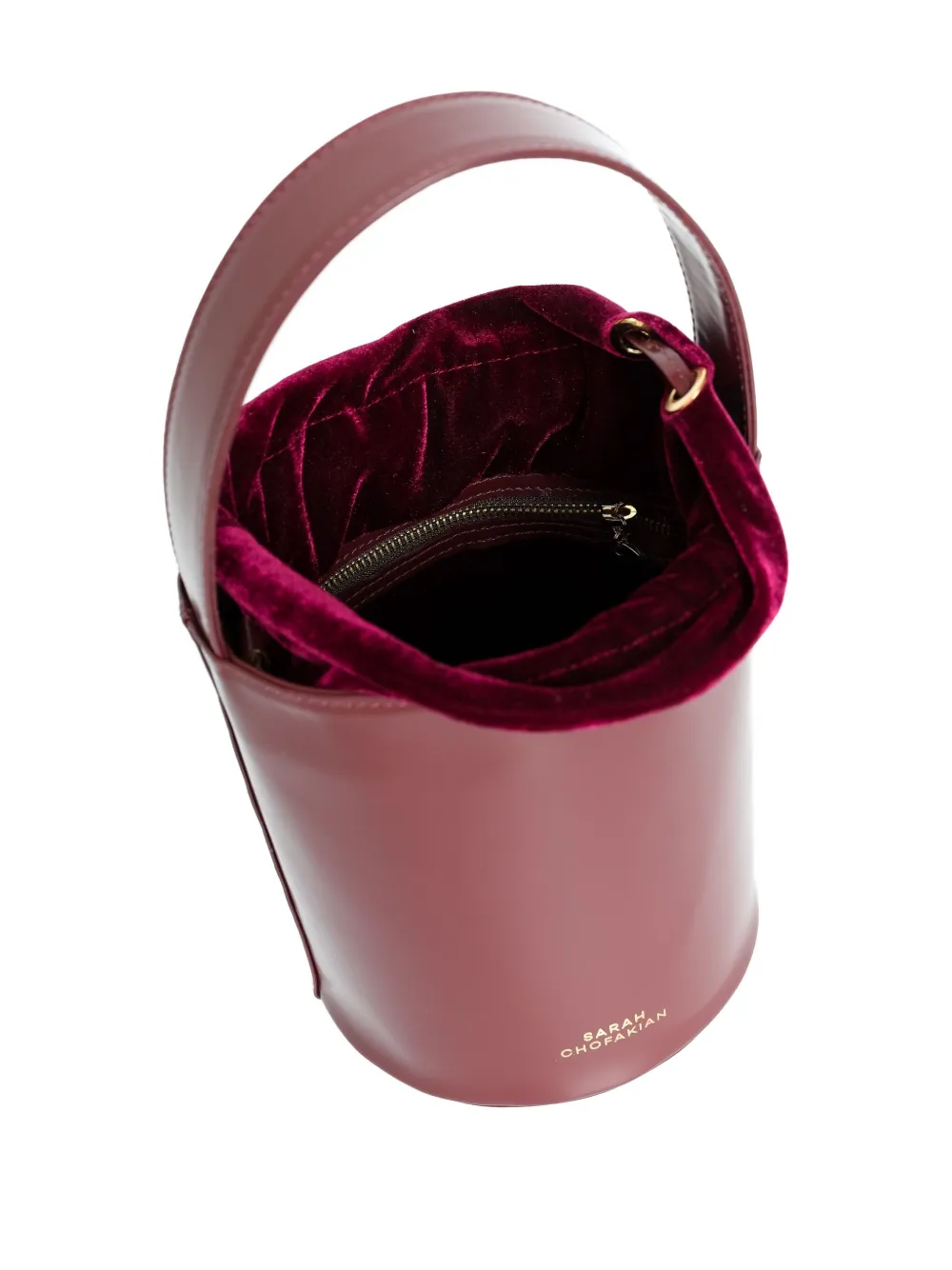 Sarah Chofakian Leren bucket-tas Rood