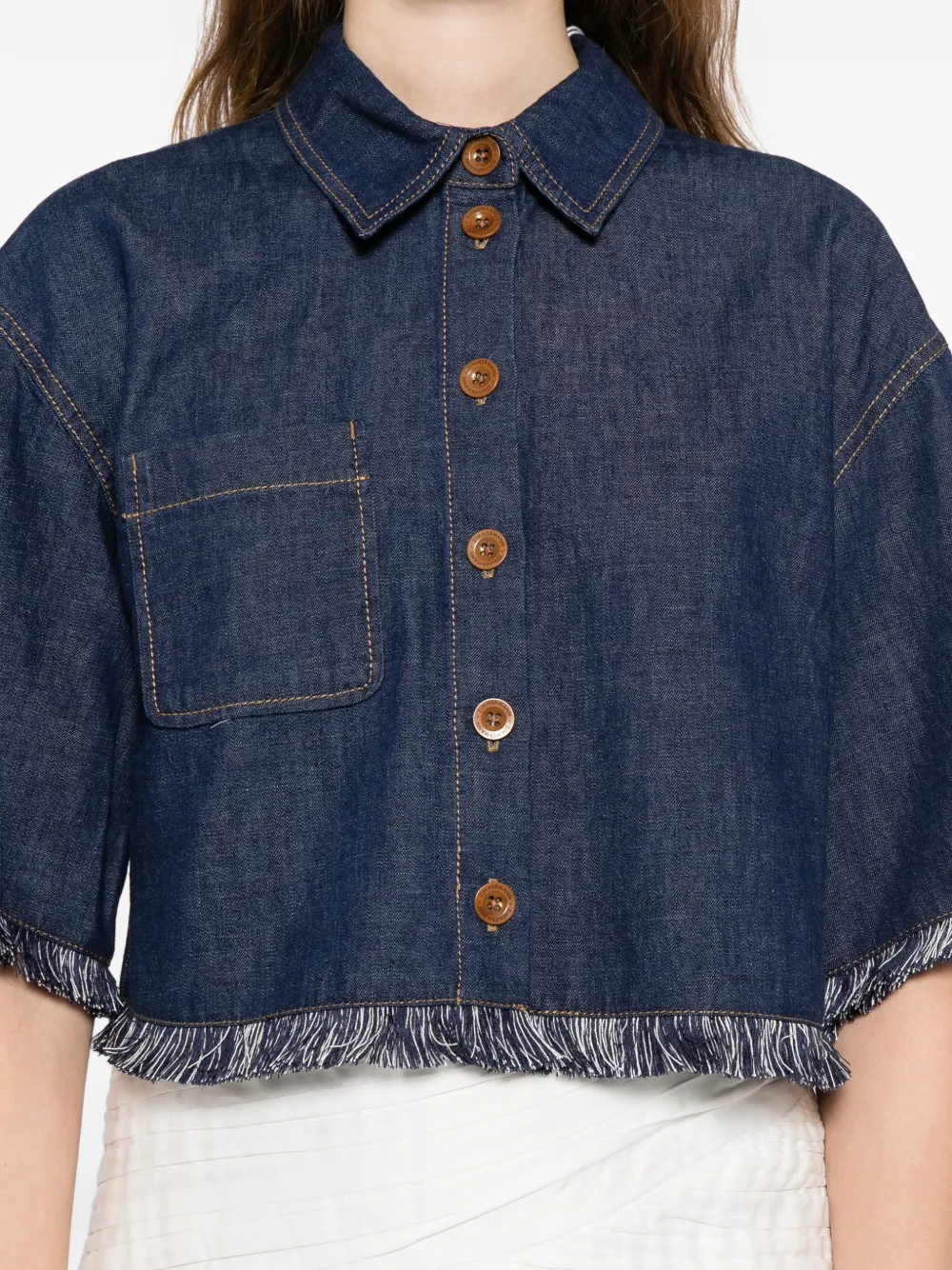 ZIMMERMANN Rhiannon denim blouse Blauw