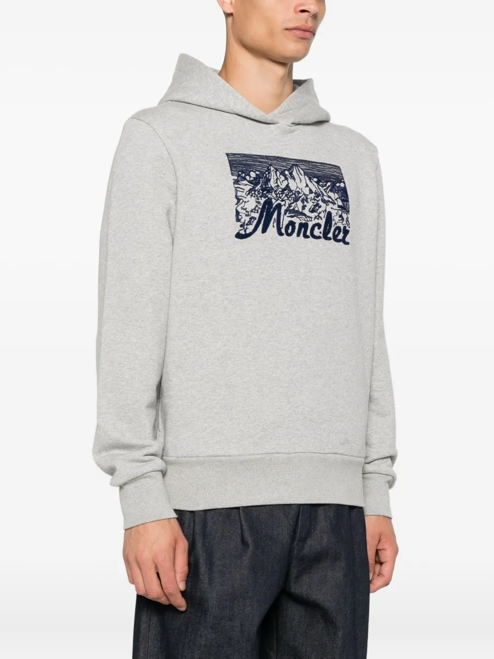 Moncler Hoodie met bergprint Grijs