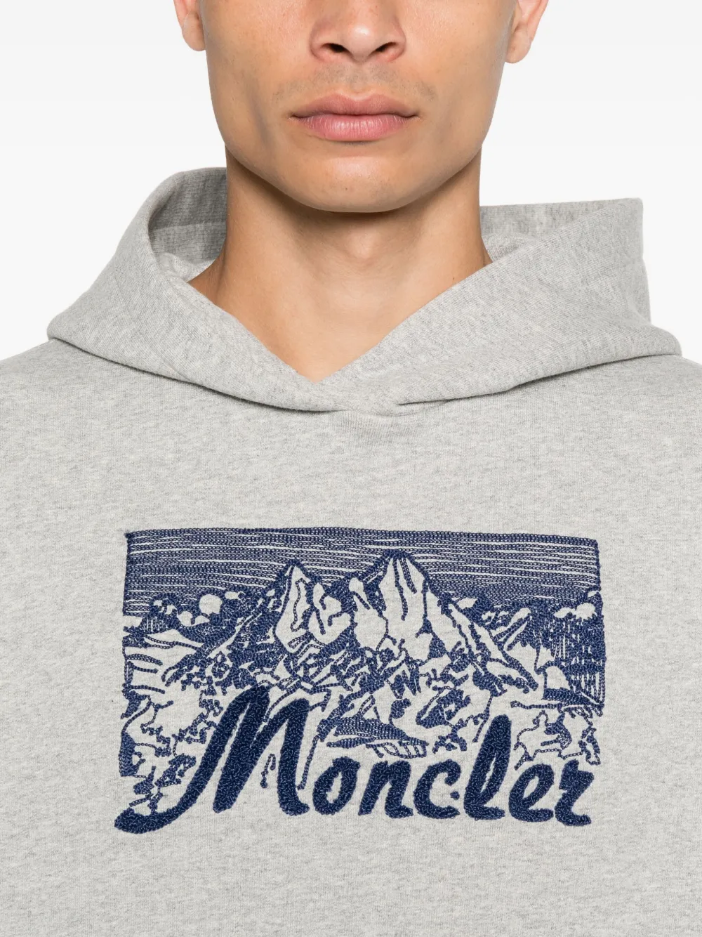 Moncler Hoodie met bergprint Grijs
