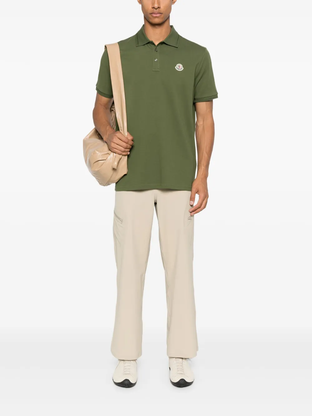 Moncler Poloshirt met logo-applicatie - Groen