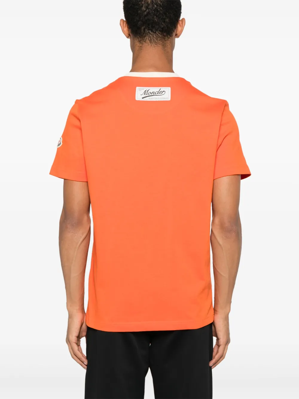 Moncler T-shirt met logoprint Oranje