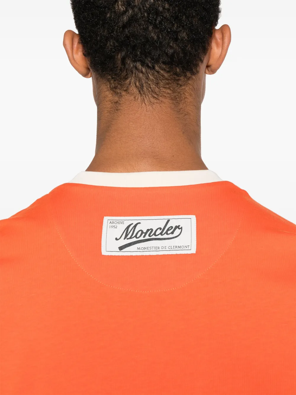 Moncler T-shirt met logoprint Oranje