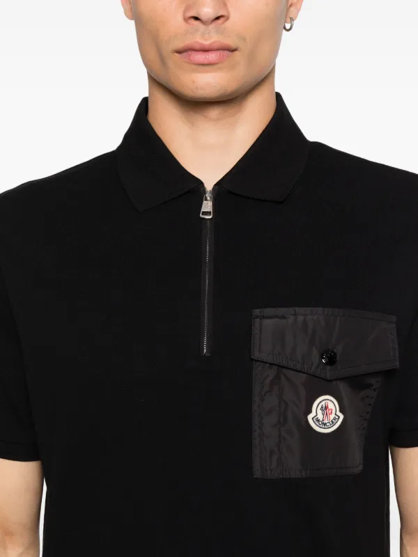 MONCLER◆ハーフジップ/ポロシャツ/--/コットン/BLK/無地/SCOM-16-774 MONCLER (モンクレール) ハーフジップ 半袖 ポロシャツ MC8A0000289A16