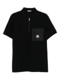 Moncler half-zip patch-pocket polo shirt - Black
