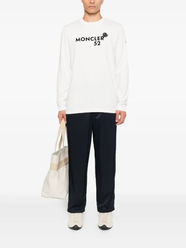 Moncler logo-print long-sleeve T-shirt | Neutrals | FARFETCH