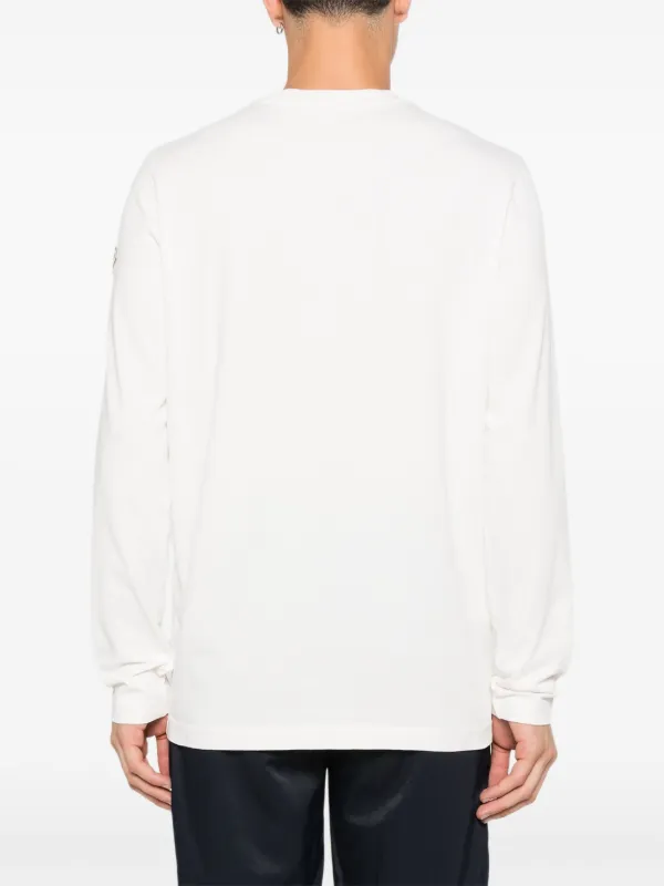 Moncler logo-print long-sleeve T-shirt | Neutrals | FARFETCH