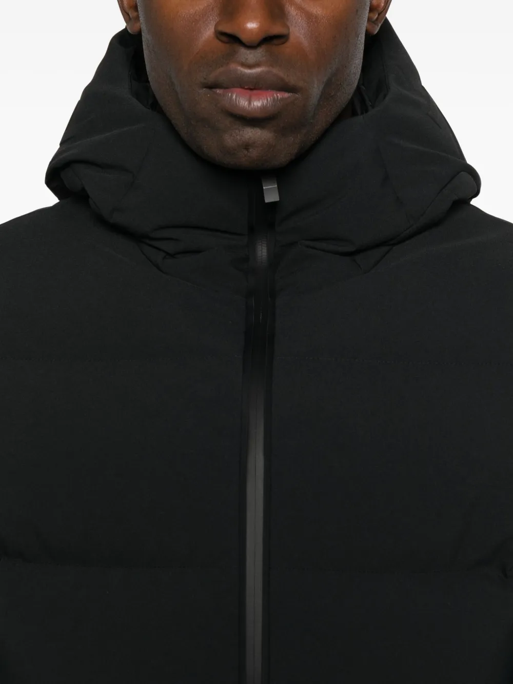 Moncler Hooded Quilted Jacket In Black
