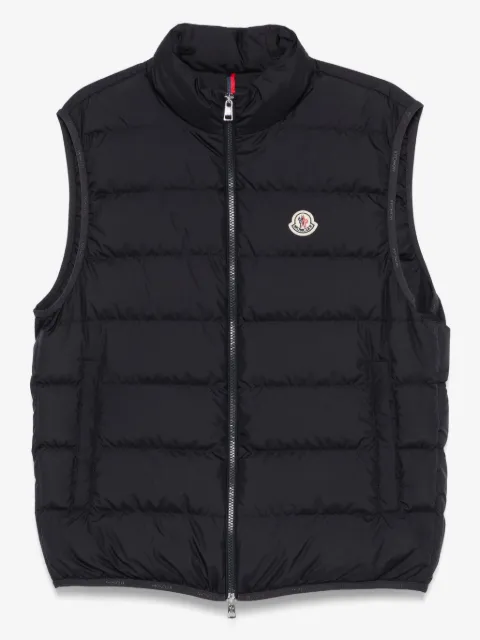 Moncler chaleco capitonado con parche del logo