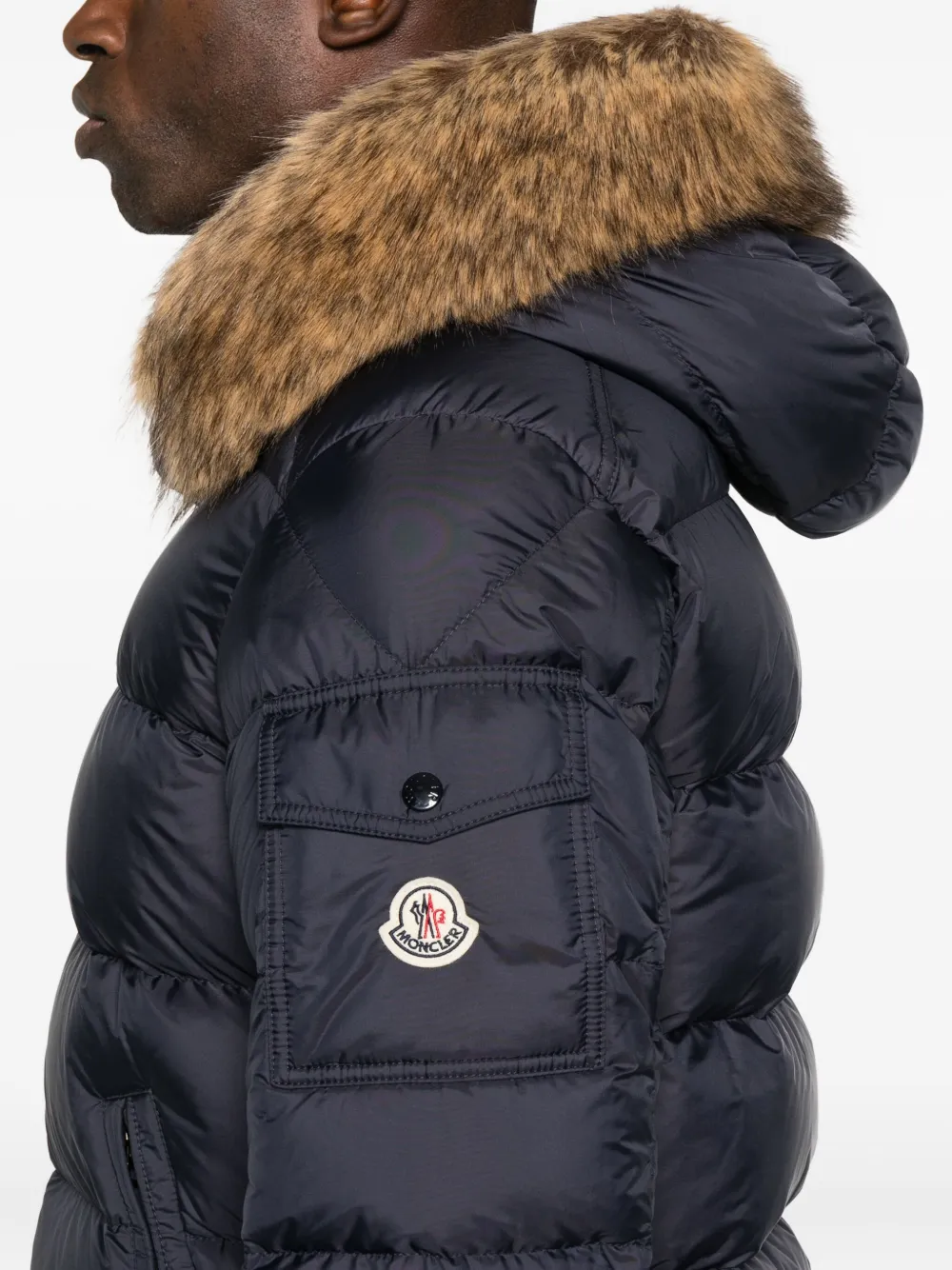 Moncler Fur-trimmed Quilted Jacket In Multi