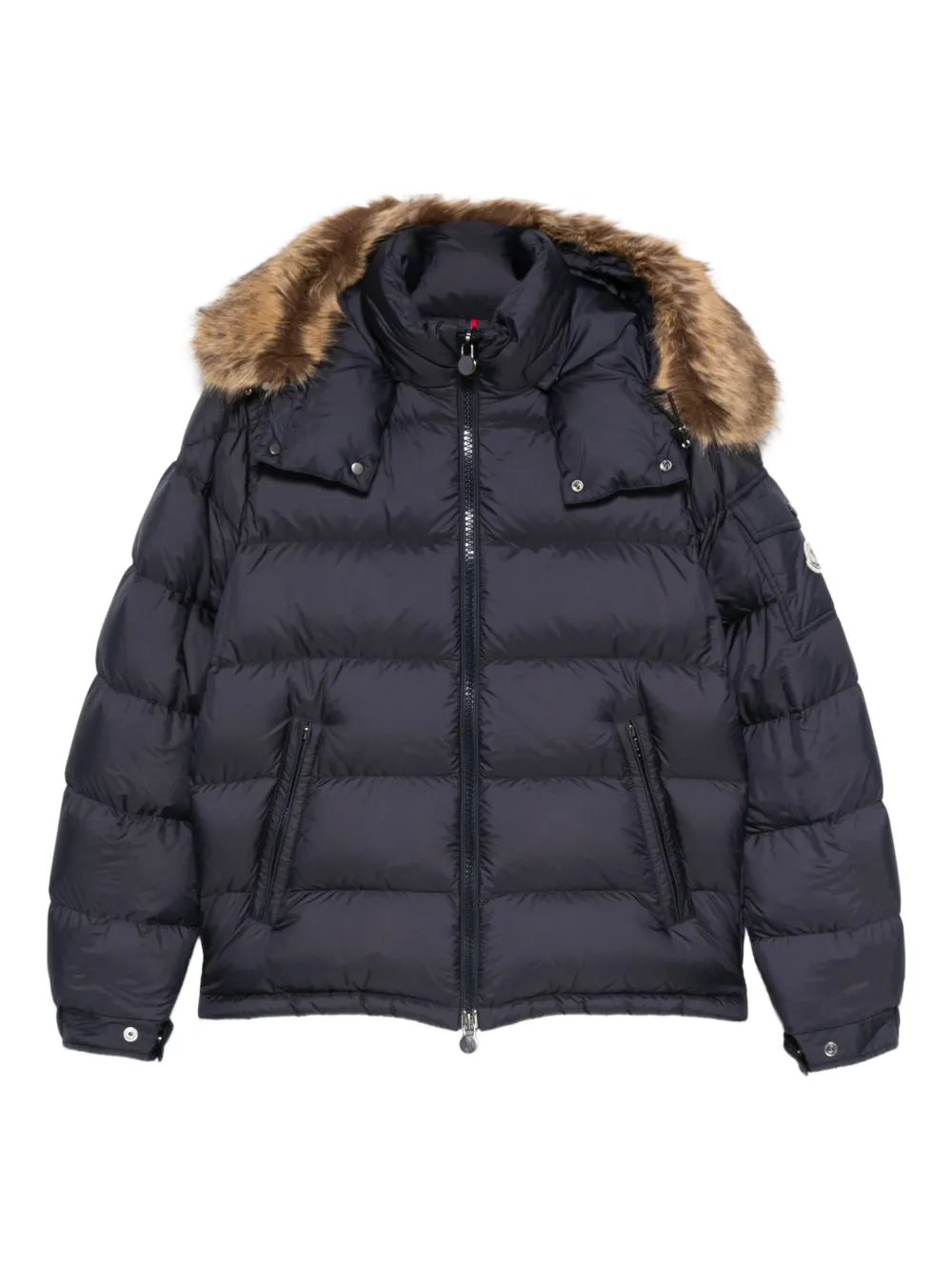 Moncler Fur-trimmed Quilted Jacket In Multi