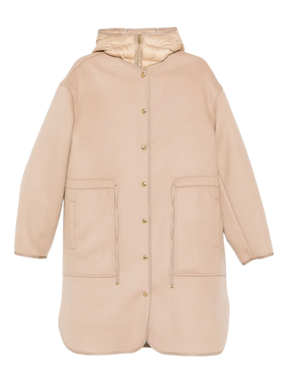 Moncler hooded patch-pocket coat | Neutrals | Image 1