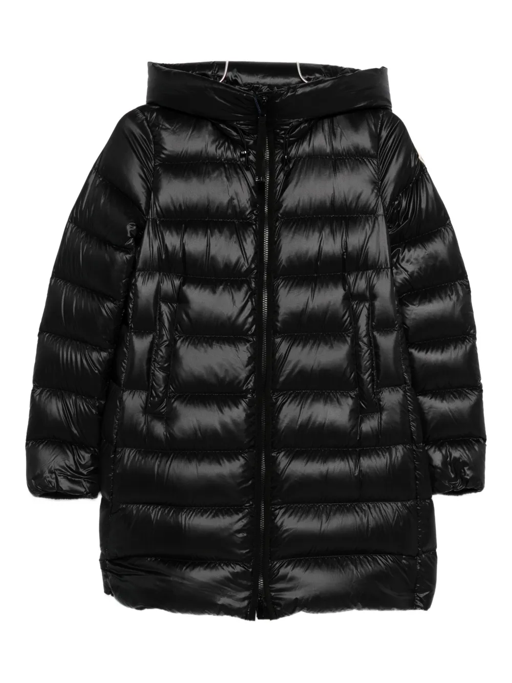 Moncler Hooded Quilted Coat In Black