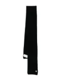 Moncler ribbed logo-patch scarf - Black