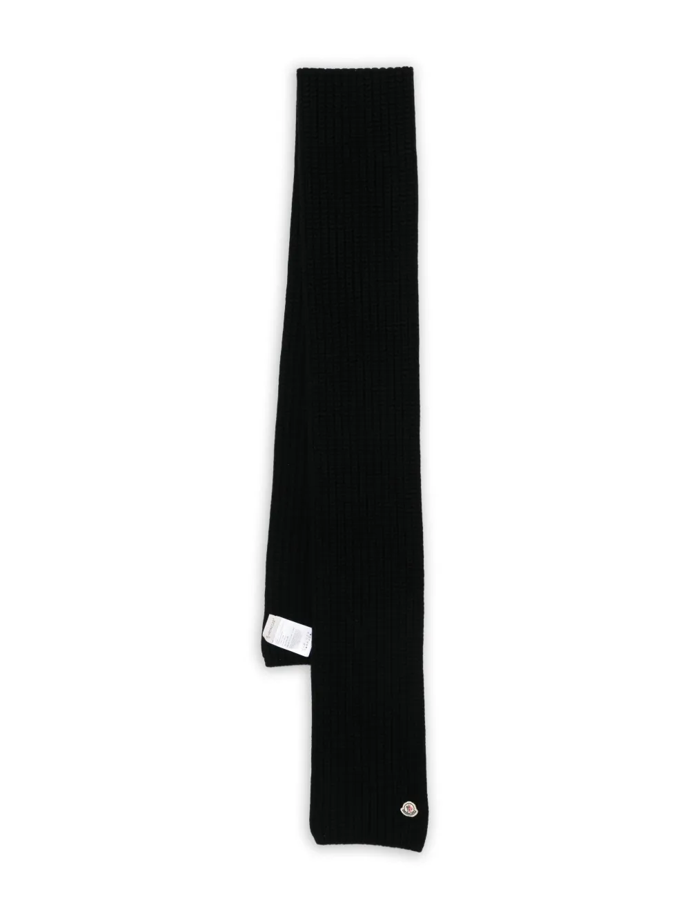 ribbed logo-patch scarf