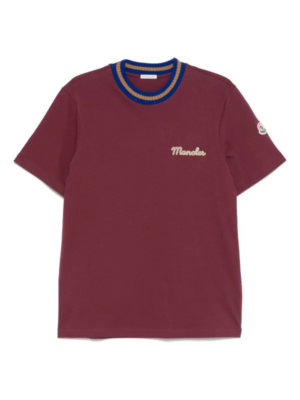 MONCLER 赤 モノグラムプリント Tシャツ 半袖（MONCLER（Tシャツ
