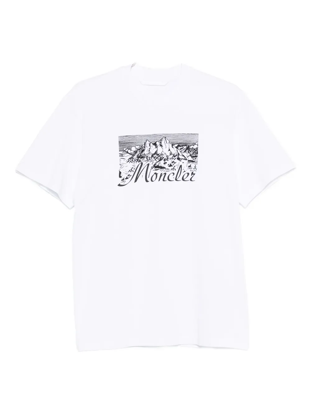 Moncler mountain-print T-shirt Wit