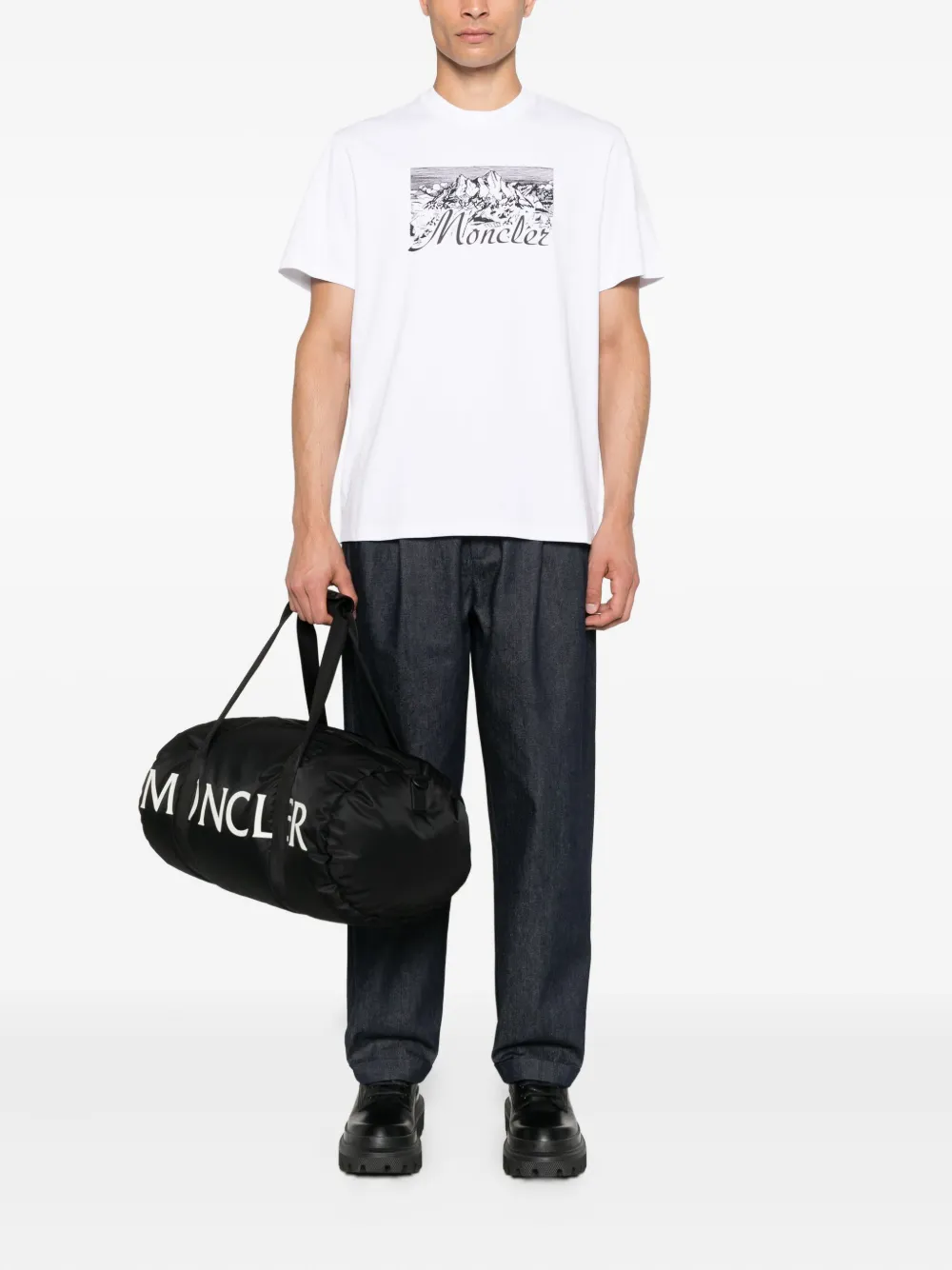 Moncler mountain-print T-shirt Wit