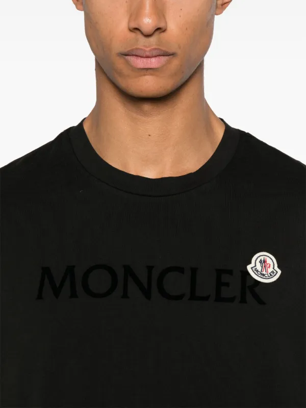 Tシャツ・カットソー MONCLER Cotton and nylon t-shirt with puffed sleeves Nero Moncler Short-Sleeve Combo T-Shirt | Neiman Marcus