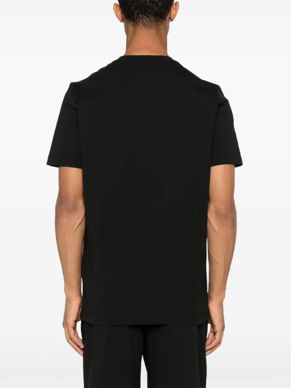 【MONCLER】ブラックコットンブレンドTシャツ 関税込み Moncler コットン Tシャツ | ブラック | FARFETCH JP