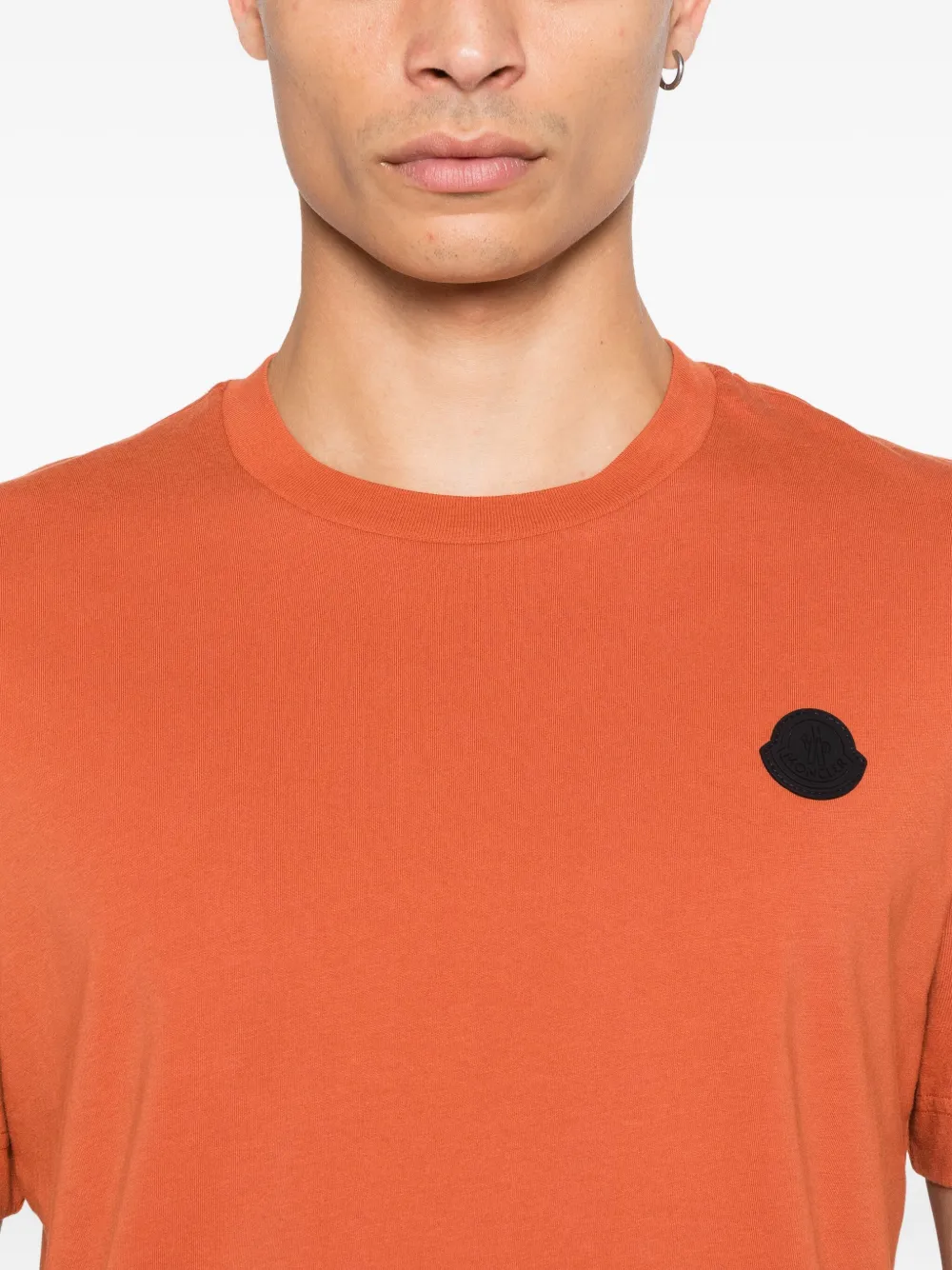 Moncler T-shirt met logopatch Oranje