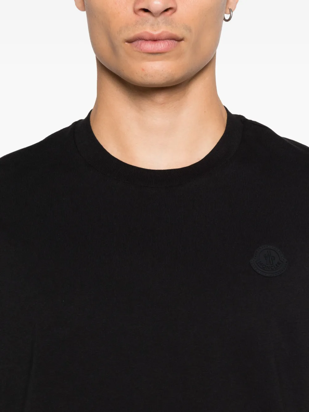 Moncler T-shirt met logoprint Zwart