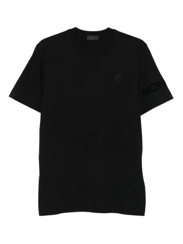 MONCLER ブラック Tシャツ 8A Moncler Camiseta Com Estampa De Logo | Preto | FARFETCH BR