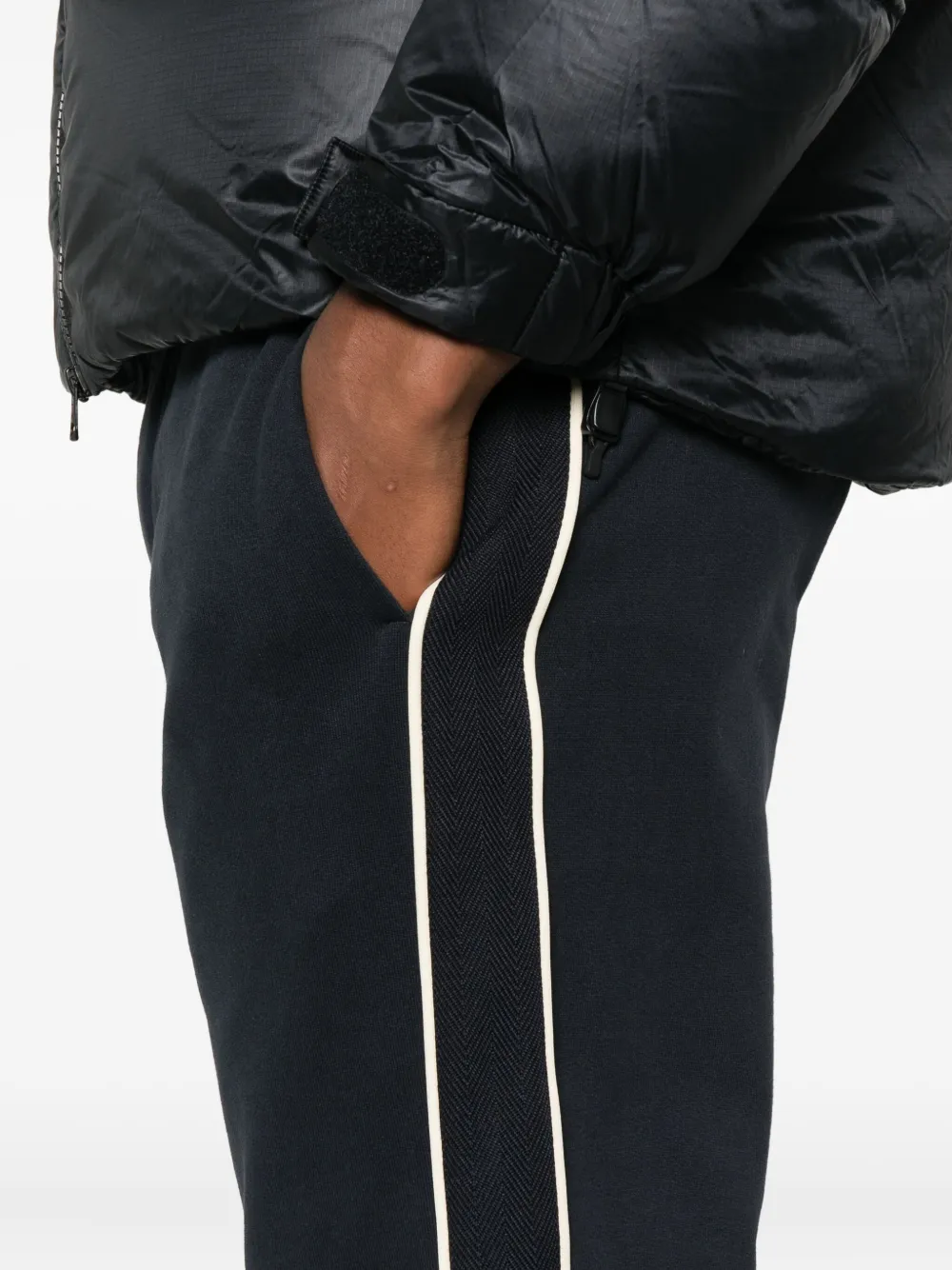 Moncler Stripe-detail Track Pants In Black