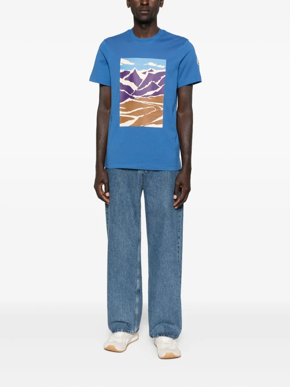 Moncler T-shirt met print - Blauw