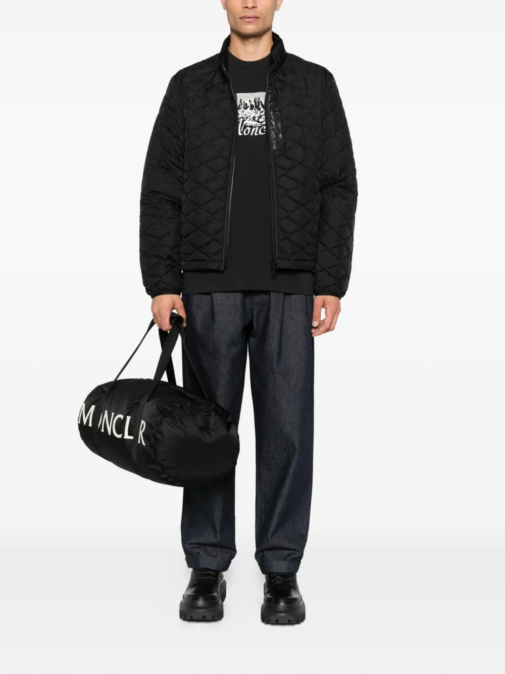 Moncler Irako quilted panelled jacket Zwart