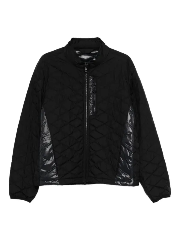 【MONCLER】ブラック 襟ロゴ キルティング ジャケット Moncler Irako キルティング ジャケット | ブラック | FARFETCH JP