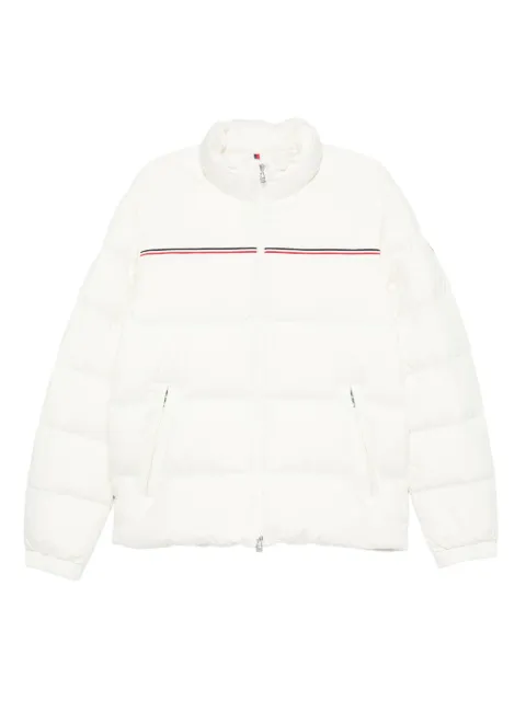 Moncler chamarra capitonada con detalle de rayas