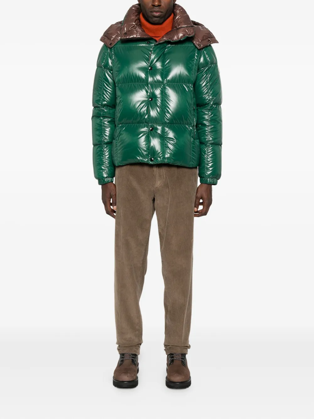 Moncler Parana Down Jacket With Removable Hood In Green