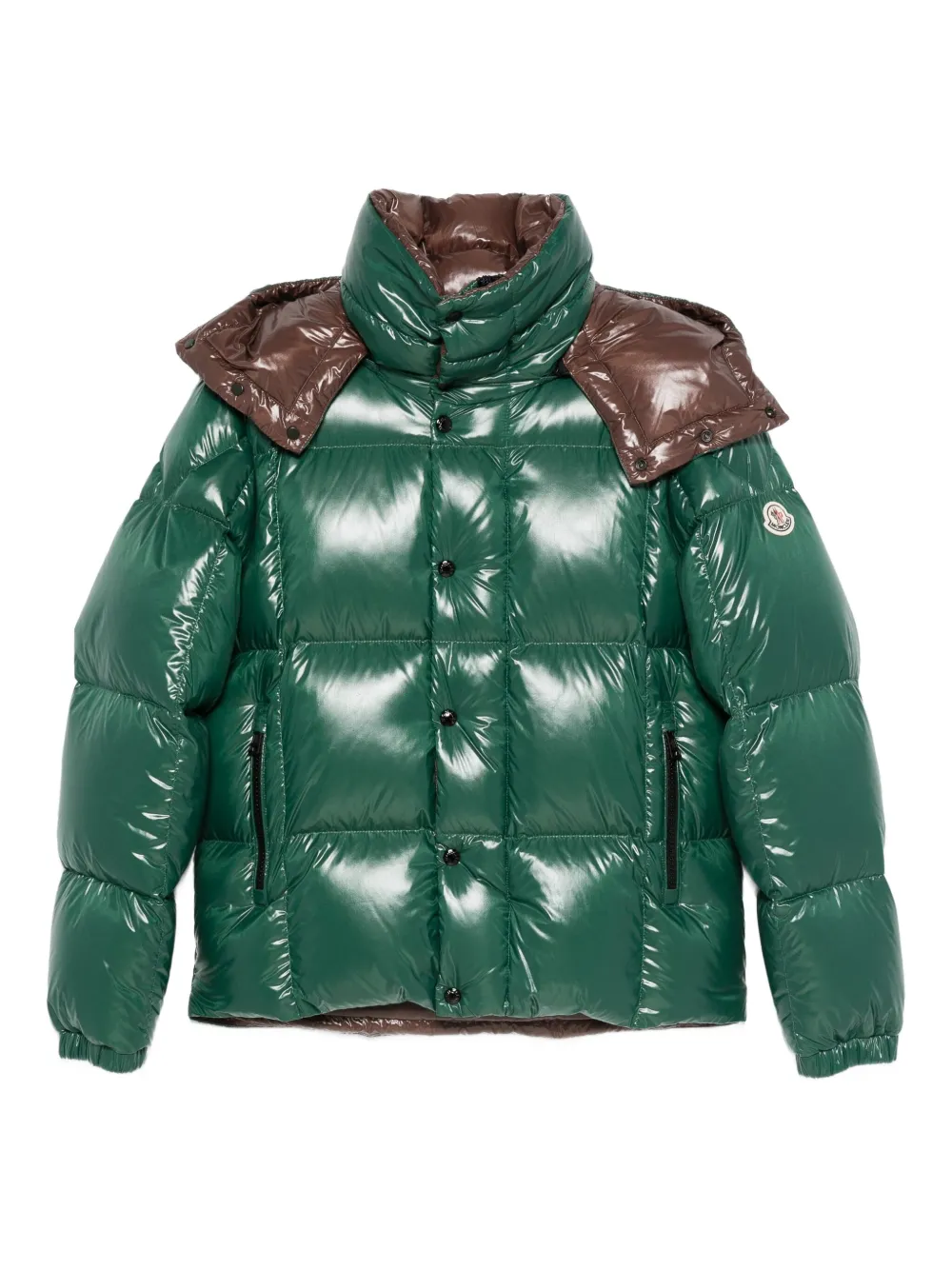 Moncler Parana Down Jacket With Removable Hood In Green