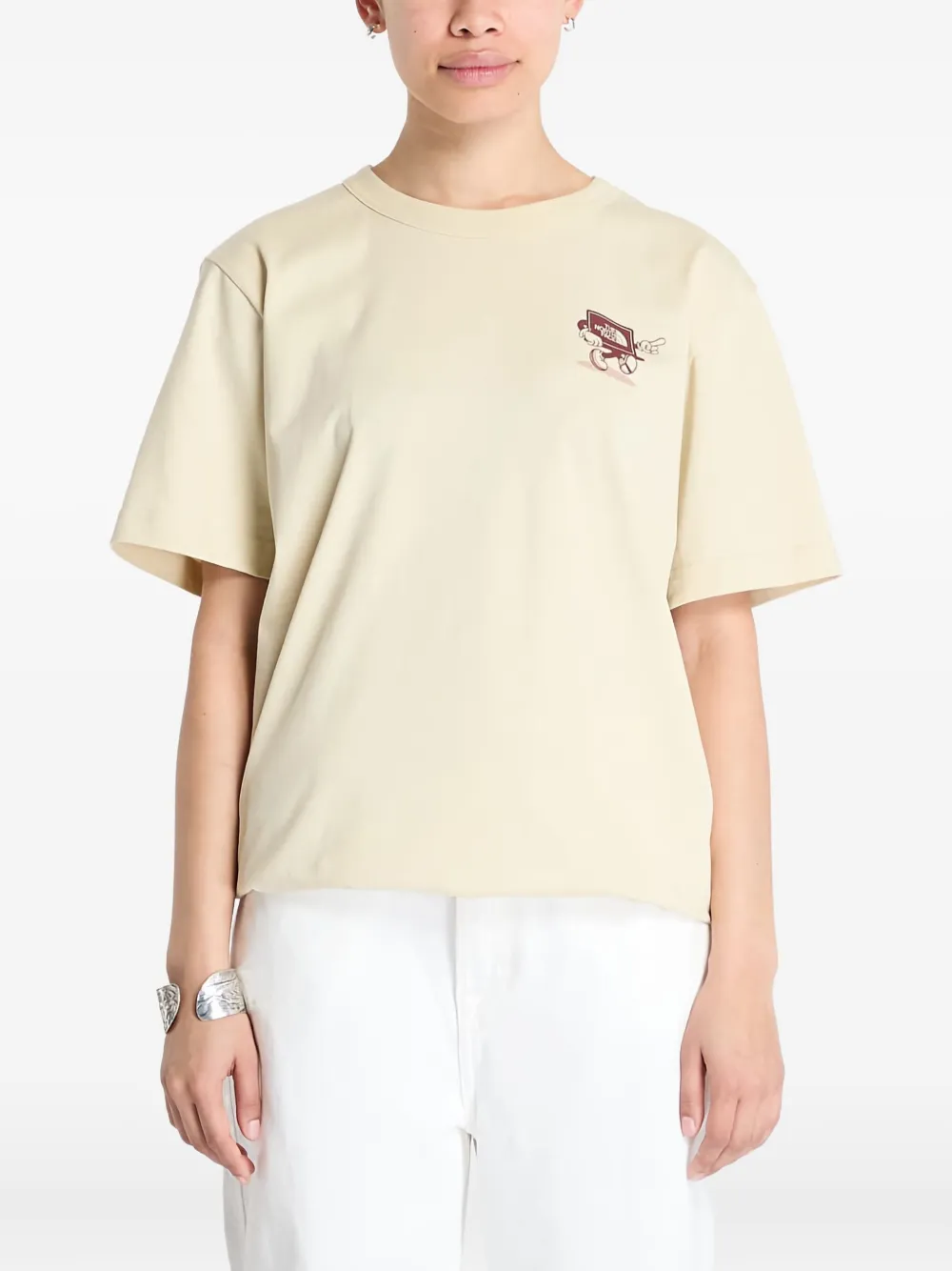 The North Face Cartoon Logo T-shirt In Neutral