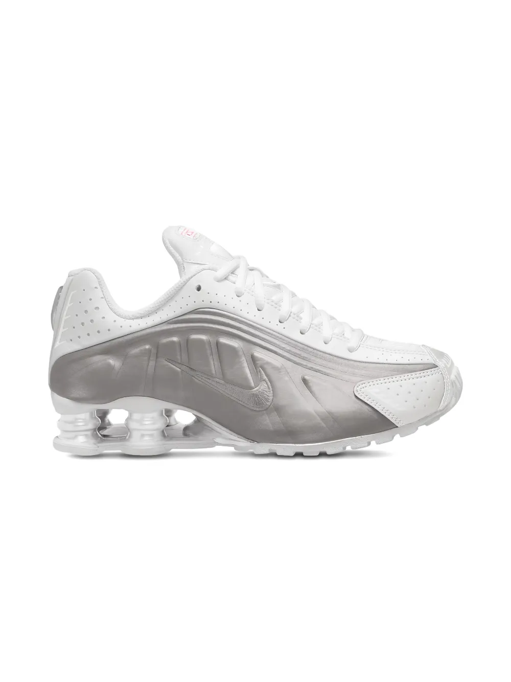 Nike Kids Shox R4 "White Bright Crimson Metallic Silver" sneakers Wit