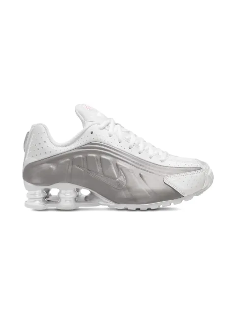 Nike Kids Shox R4 "White/Bright Crimson/Metallic Silver" sneakers