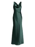 Amsale bias-cut cowl-neck dress - Green