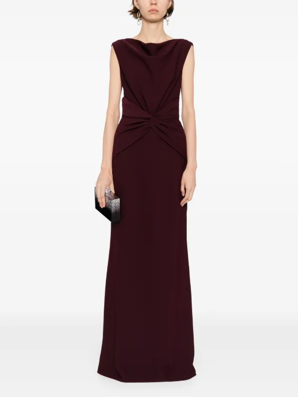 Amsale Twist Crepe Dress | Red | FARFETCH