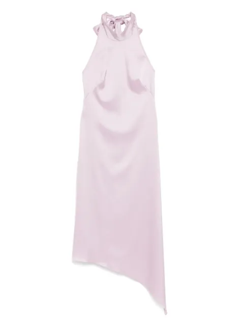 Amsale asymmetric halter dress