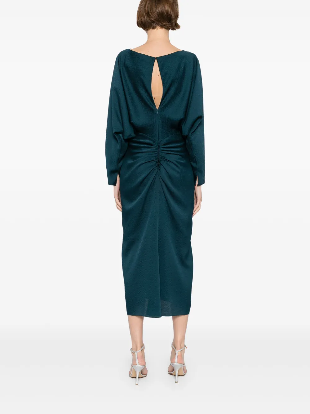 Amsale Jurk met dolman mouwen Groen