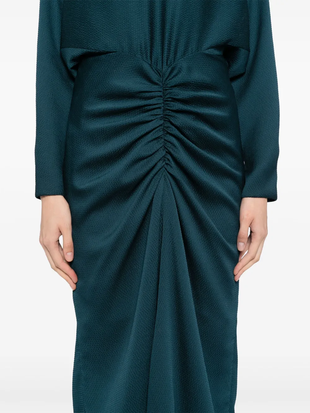 Amsale Jurk met dolman mouwen Groen