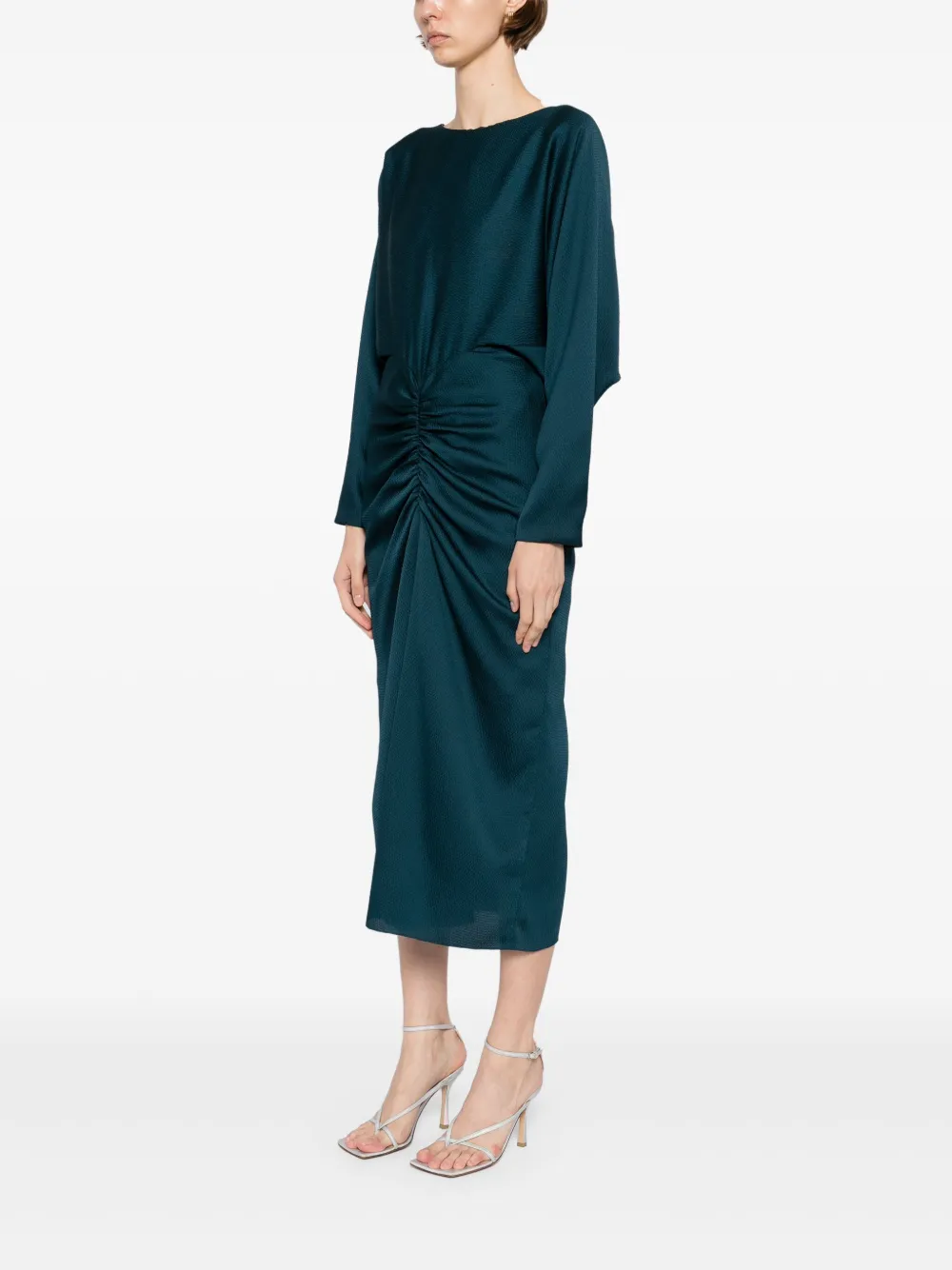Amsale Jurk met dolman mouwen Groen