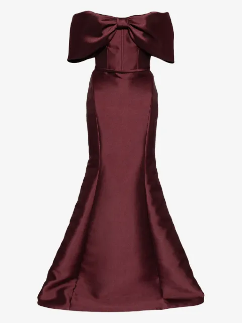 Amsale off-shoulder bow gown