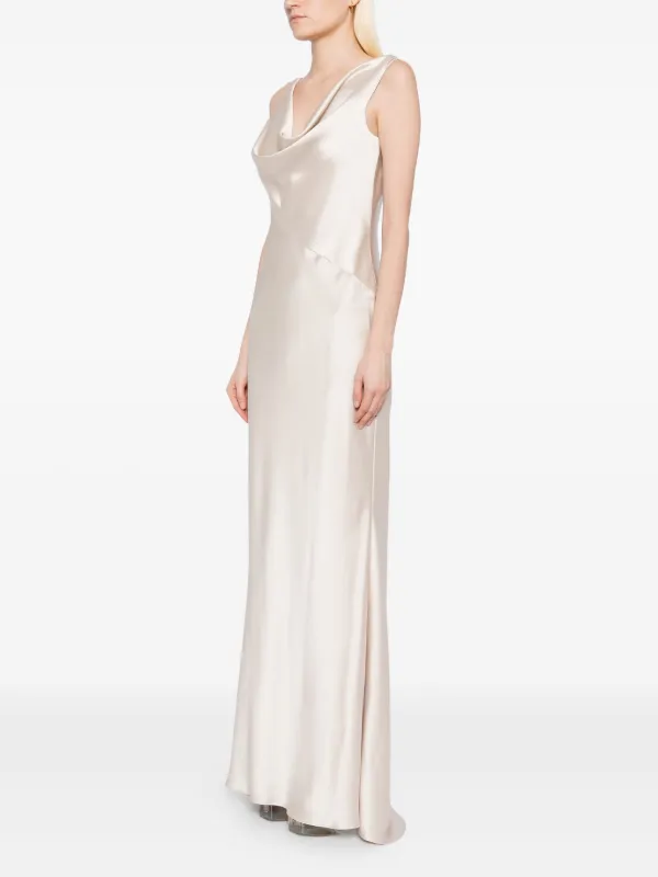 satin asymmetric gown