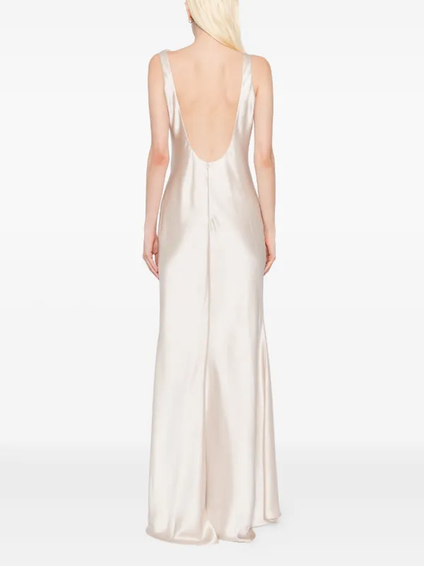 satin asymmetric gown