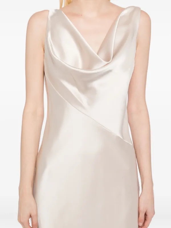 satin asymmetric gown