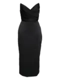 Amsale draped strapless cocktail dress - Black